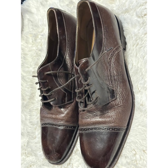 Stamati Nastriani Brown Leather Cap Toe Oxford Dress Shoes‎ Mens - Picture 3 of 8